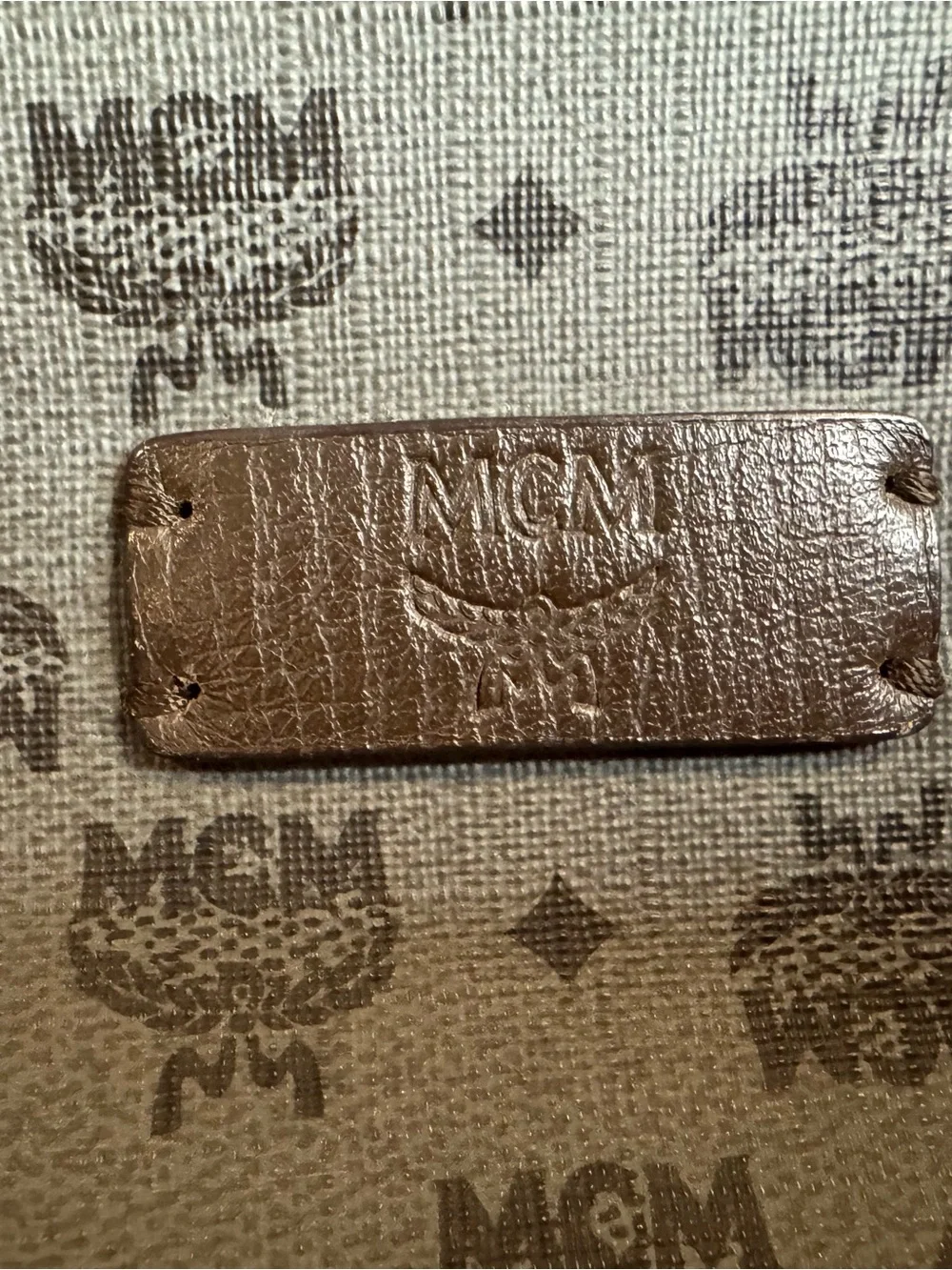 MCM Gray Monogram Laptop Messenger Bag